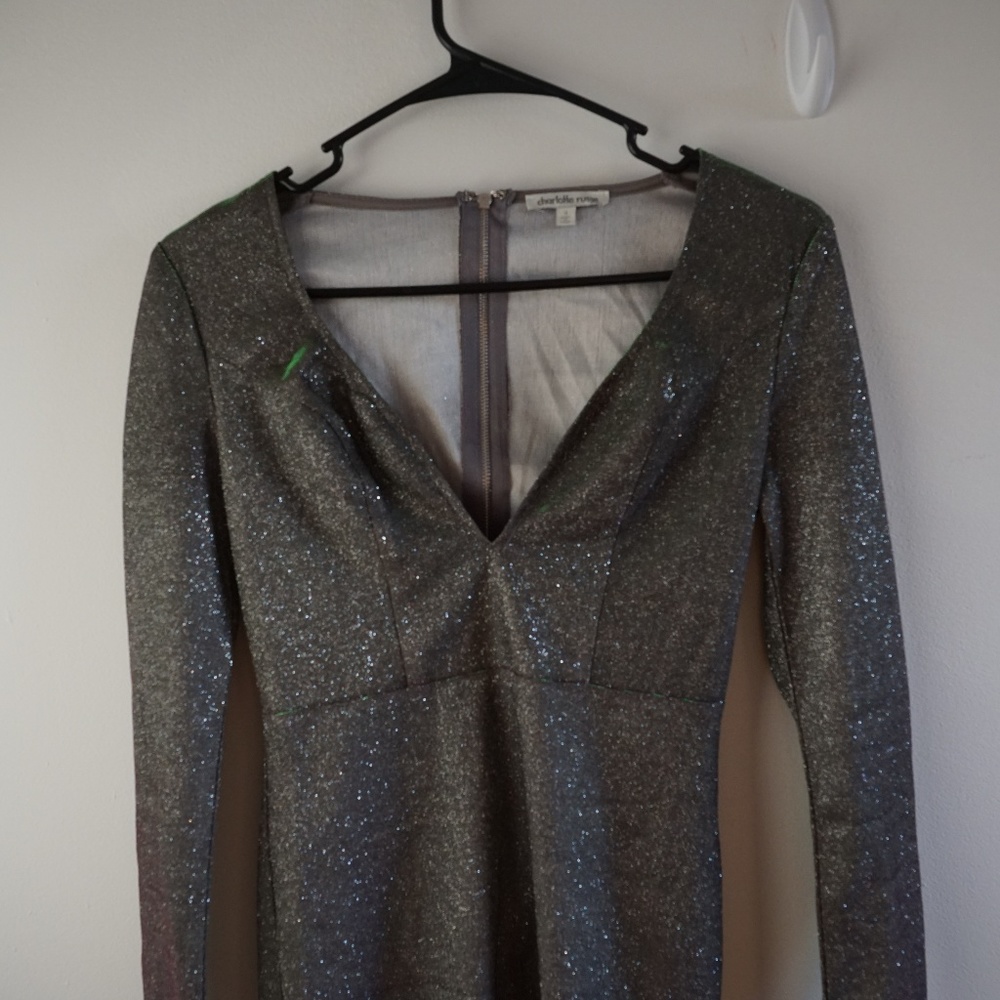 Sparkly Grey Mini Dress